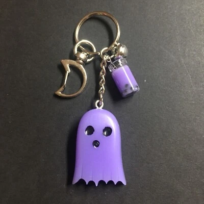 ~ ¡¡Llavero de resina hecho a mano Ghost Boba/bebida de frutas!!! Foto 1 de 2