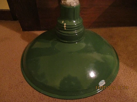 VINTAGE PENDANT  Industrial Barn Light Fixture, Shade, Porcealin 6" or 13"  Stem Cover