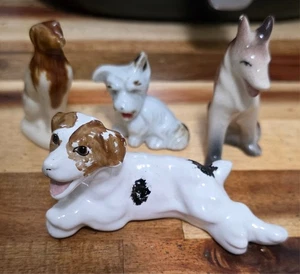 Vintage Ceramic Canine Dog Figurine Lot (4) Japan - Picture 1 of 2