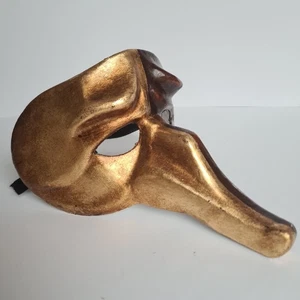 NEU Venezianische Maske gold rot Batocchio  Handarbeit aus Venedig NP 120 Euro - Bild 1 von 6