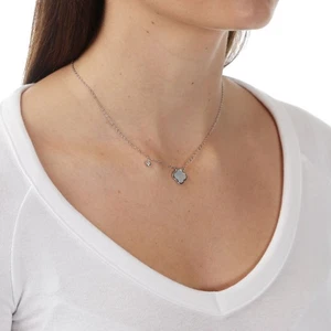 New Sterling Silver Mother Of Pearl & Gem Stone 16-17" Necklace 430mm(17") Si... - Picture 1 of 4