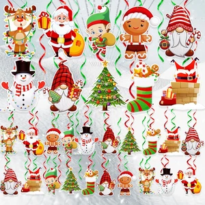 Colgante Decoraciones de Navidad Lámina Remolinos 30 Piezas Set de Vacaciones Muñeco de Nieve Pan de Jengibre - Imagen 1 de 12