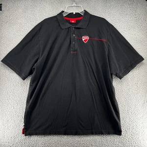 Ducati Polo Shirt Mens Extra Large Black Red Racing Moto 100% Cotton Logo - Picture 1 of 7