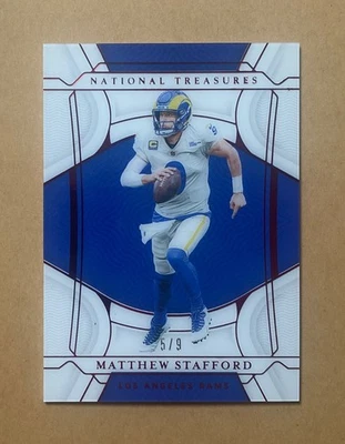 Camiseta base 2021 Panini National Treasures #33 Matthew Stafford número vermelha #5/9 - Imagem 1 de 2