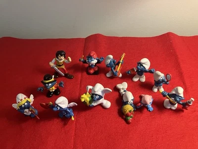 Peyo Schleich Pitufos Vacaciones Bebé Música Higiene Helado Flores Foto 1 de 2