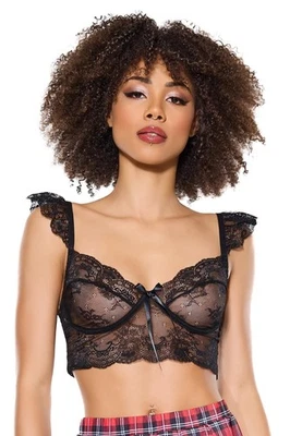 Sujetador Bralette Coquette Elástico Vieira Encaje Negro Foto 1 de 4