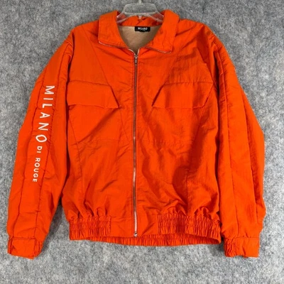 Chaqueta Bomber Milano Di Rouge Naranja Estampado Gráfico Talla Mediana Ropa de Calle de Lujo Foto 1 de 4