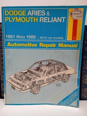 Haynes Repair Manual Dodge Aries Plymouth Reliant  1981 - 1989 Complete Rebuild Foto 1 de 4
