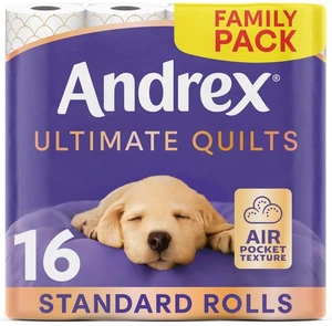 Andrex Supreme Quilts gestepptes Toilettenpapier - 16 Toilettenpapier - 25% dicker - Bild 1 von 5