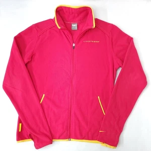 Nike Livestrong Fleece Jacket Womens L Full Zip Running Cycling Active Pink Volt - Picture 1 of 12