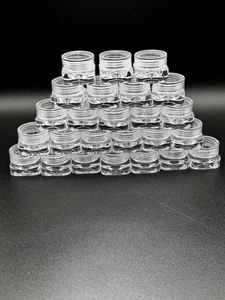 50 PCS 5G Sample Containers with Lids and Labels Clear Plastic Cosmetic Jars - Picture 1 of 4