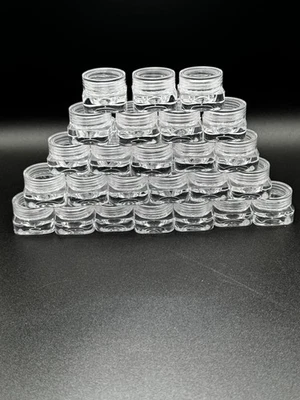 50 PCS 5G Sample Containers with Lids and Labels Clear Plastic Cosmetic Jars - Image 1 of 4