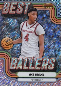 24-25 Bowman's Best University Best Ballers Shimmer SP Rookie Ace Bailey Jazz - Picture 1 of 2