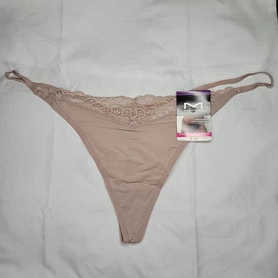 Maidenform 可调弦比基尼灰褐色内裤女式 2XL/9 DMLSBK 全新 带标签 — 第 1/4 张图片