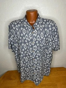 Men's Lucky Brand Jeans S/S Button Front Shirt Extra Large XL - Linen - Gray - Picture 1 of 5