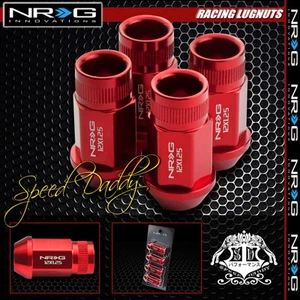FOR SUBARU/NISSAN RED 4 X NRG RIM EXTENDED M12X1.25 1.75L WHEEL LUG NUT - Picture 1 of 1