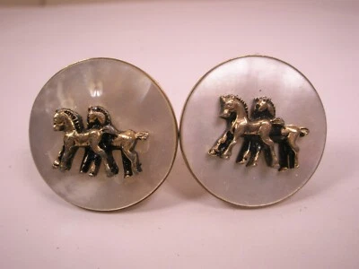 Caballos Vintage FREGONA BLANCA GRANDE Gemelos Animal yegua potro semental castrado pony Foto 1 de 4