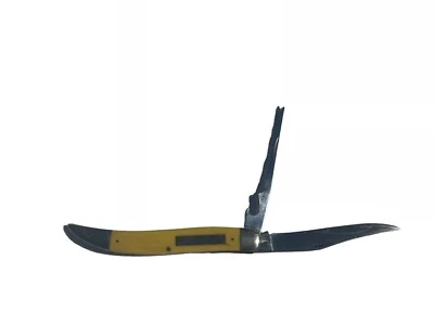 Vintage Yellow Kabar 1128 USA Fishing Pocket Knife Stainless WOW - Image 1 of 4