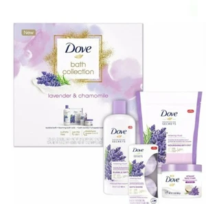 4 Pcs Gift Set Dove Relaxing Care Set Bath Collection Lavender & Chamomile NIB - Picture 1 of 7