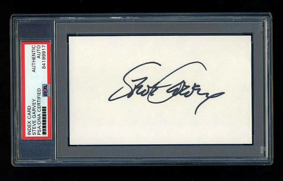 STEVE GARVEY SIGNED MINT INDEX CARD PSA/DNA AUTOGRAPHED LOS ANGELES DODGERS MVP - Image 1 of 1