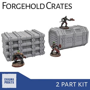 Forgehold Crates - 28mm 3D Printed Industrial Terrain for Tabletop Wargaming - Picture 1 of 5