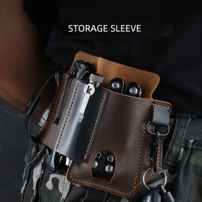 Leather Tactical Tool Holster Storage Holster Pliers Pocketknife Tool Holder EDC - Image 1 of 4