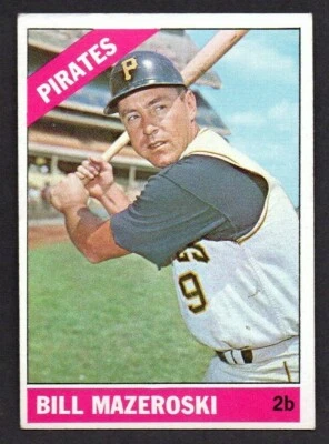 1966 Topps #210 Bill Mazeroski Pirates (HOF) VG - Image 1 of 2