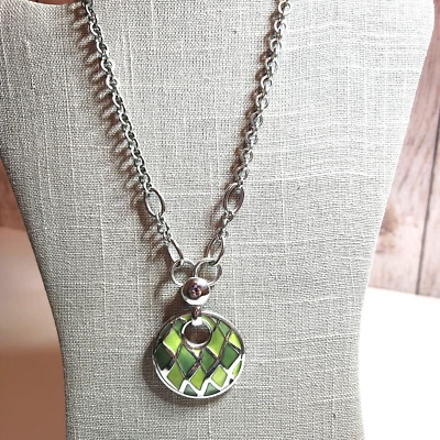 Colgante Lia Sophia "OBSIDIANA" con Tono Plata y Collar Eslabonado Aqua Foto 1 de 4