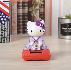 Gorgeous HELLO KITTY in PURPLE KIMONO Solar Powered Bobble Head Car/Desk Decor - Picture 1 of 1