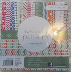 Tonic Studios-Simply Patterns Paper-8" x 8" Premium Paper Pack - Picture 1 of 2
