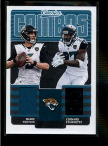BORTLES/F OURNETTE 2018 PANINI CLASSICS COMBOS DUAL GAME USED WORN JERSEY AJ1683 - Picture 1 of 1