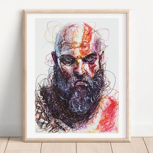 Impresión de bolígrafo Kratos, póster de God of War - Imagen 1 de 3