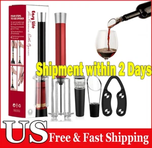 Air Pressure Pump Wine Bottle Opener Steel Pin Easy Cork Remover Corkscrew US - Picture 1 of 9