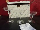 Princess House Three (3) Crystal Stemmed Candleholders #451 Clear Etched Crystal