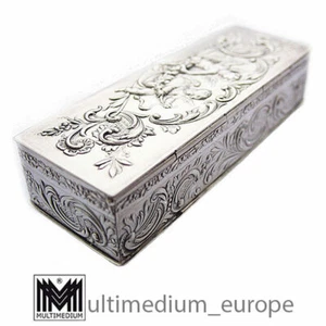 Lata de plata Art Nouveau tabaco silver box ángel putten caja - Imagen 1 de 6