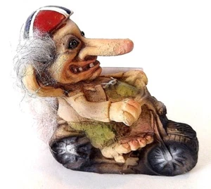NyForm Troll on Motorcycle 3.75" tall NEW with Tag Norwegian Flag Helmet #154 - Picture 1 of 6