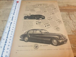 1952 BRISTOL 2 Litre 401 Saloon Original Sales Advert - Imagen 1 de 2