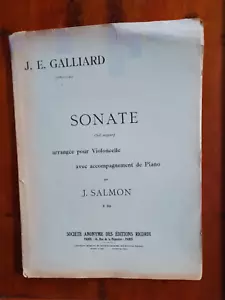 Galliard Sonate (Sol majeur/G major) Arranged for cello and piano sheet music - Picture 1 of 1