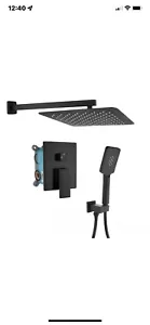 CASAINC WF-W98102H-10 3-Spray 10" 2 Function Wall Mount Dual Shower Heads Black - Picture 1 of 12