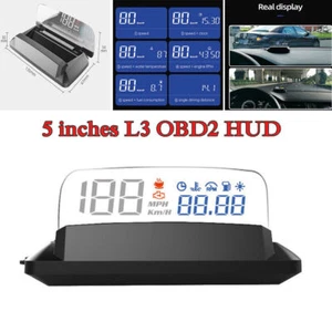 5" L3 OBD2 Heads Up Display HUD Overspeed/Temperature/Low pressure Alarm Kits - Foto 1 di 10