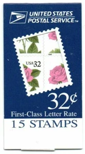 MAKESHIFT #BK178B 1995 32 cent PINK ROSE No. 3609X booklet of 15 stamps Mint NH - Picture 1 of 2