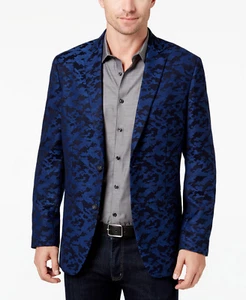 Abrigo Blazer Chaqueta Deportivo Estampado Para Hombre Alfani Azul Marino Talla Grande 🔥🔥 - Imagen 1 de 9