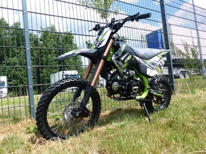 125ccm Dirtbike Cross Bike Pocketbike KXD 609 4 Takt 4 Gang Manuel 17/14" Grün - Bild 1 von 11
