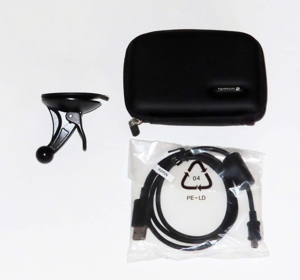 Original TomTom Car GPS Kit With Case, USB Cable, Windshield Mount — Never Used - Image 1 of 1