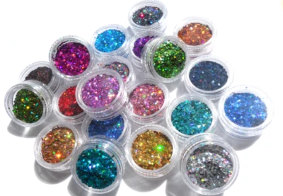 Nail Art Design HOLOGRAMM GLITTER PAILLETTEN (1mm) in NailArt Dose