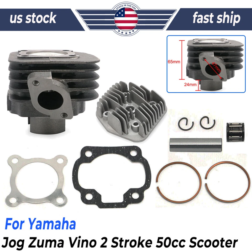 70CC Big Bore Cylinded Kit 47mm For Yamaha Jog Zuma Vino 2 Stroke 50cc Scooter - Image 1 of 4