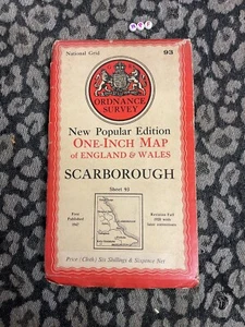 Vintage Ordnance Survey map , 1947 , Hiking , Walking , Rambling SCARBOROUGH - Picture 1 of 3