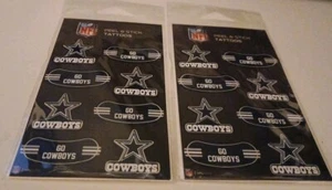 Dallas Cowboys Lot of 2 Peel & Stick Temporary Face Tattoos Eye Black - Picture 1 of 4
