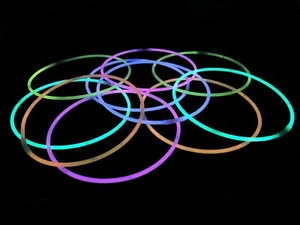 50x 22" leuchtende Halsketten & Verbinder - 7 Farboptionen Festival Rave Party Disco - Bild 1 von 29