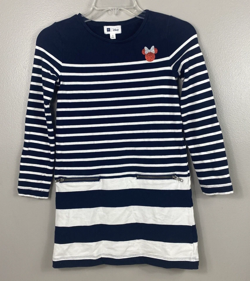 Vestido GAP Disney Minnie Mouse Niña Niños Azul Marino y Blanco Rayas L 10 Foto 1 de 4